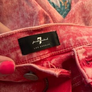 Gently used 7 for all man kind pink acid washed jeans size 30